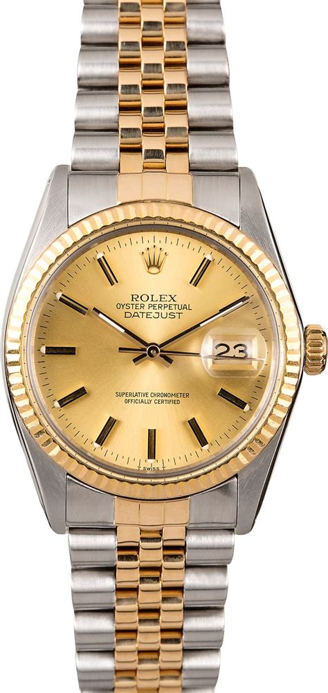 rolex mens two tone steel and gold datejust 16013|rolex model 16013 price.